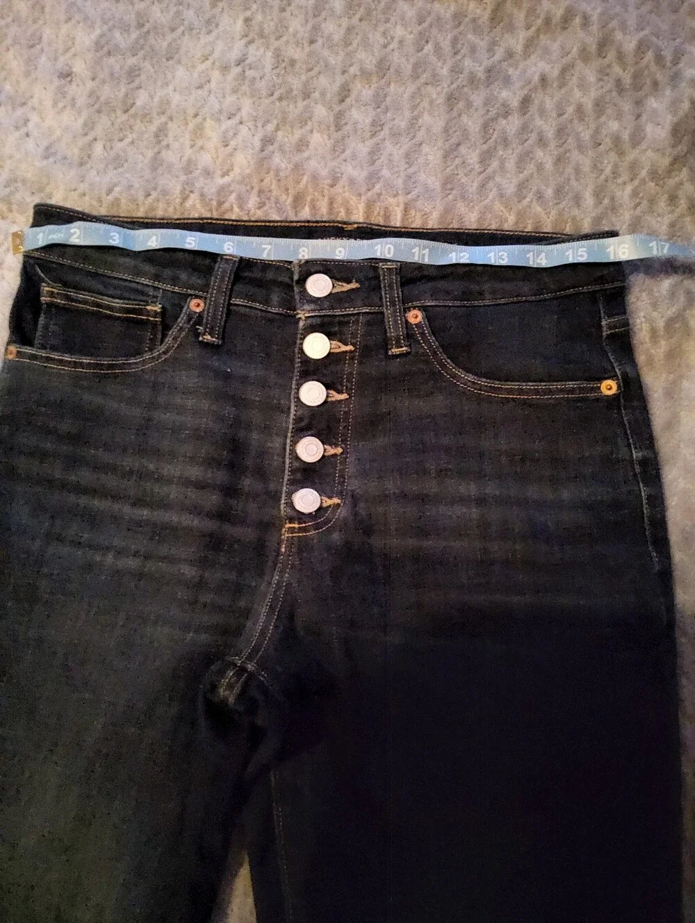 Lucky Brand High-Rise Button-Fly Skinny Jeans - Dark Blue Wash